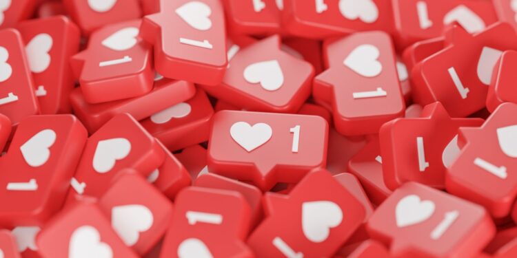 why are people posting red hearts on facebook